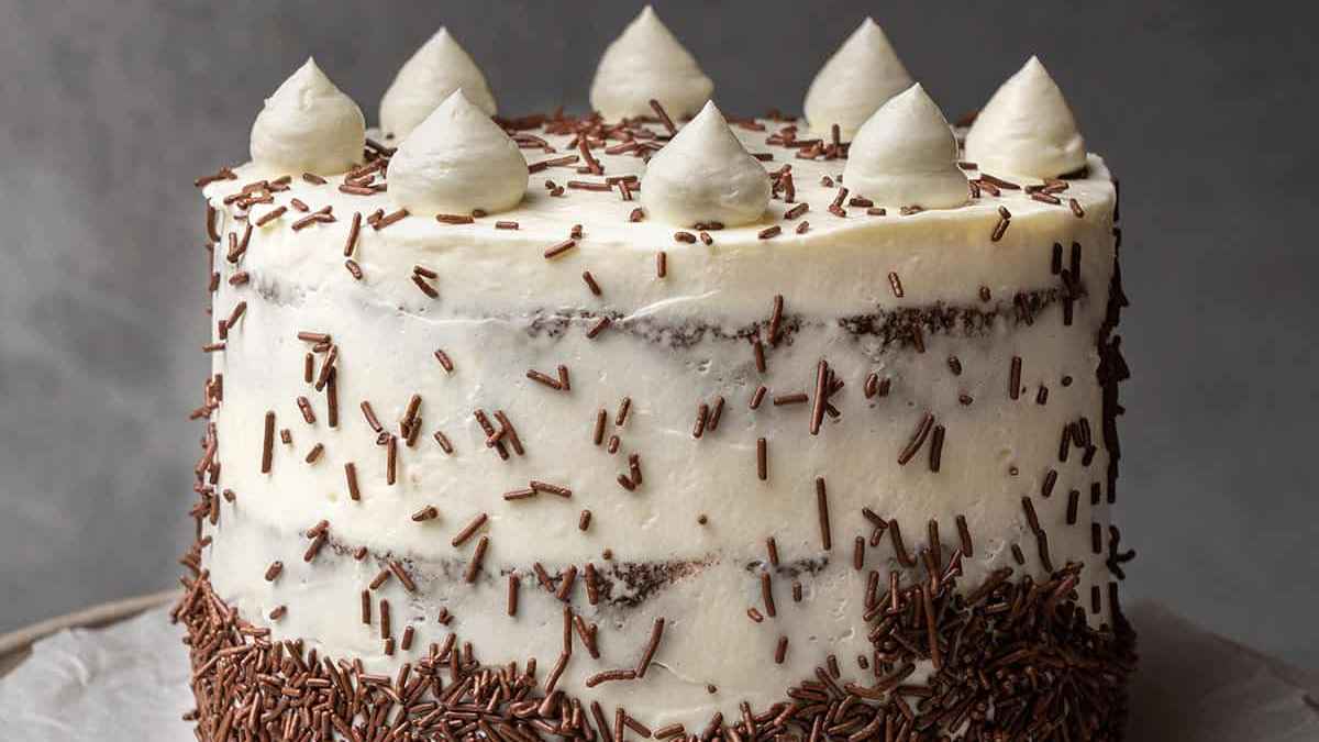 Chocolate Cake With Cream Cheese Frosting (Video). 