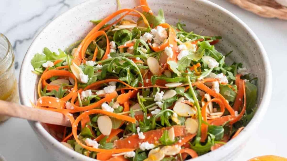 Carrot Ribbon Salad With Arugula.