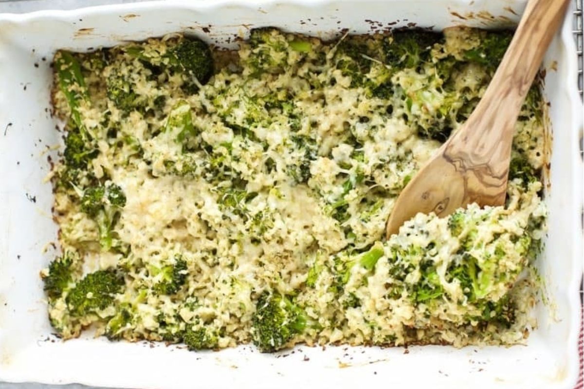 Cauliflower Broccoli Bake With Alfredo {Keto}.