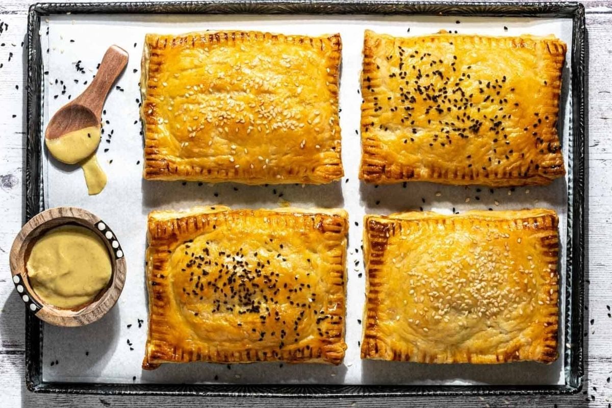 Cheese And Onion Pasties With Puff Pastry