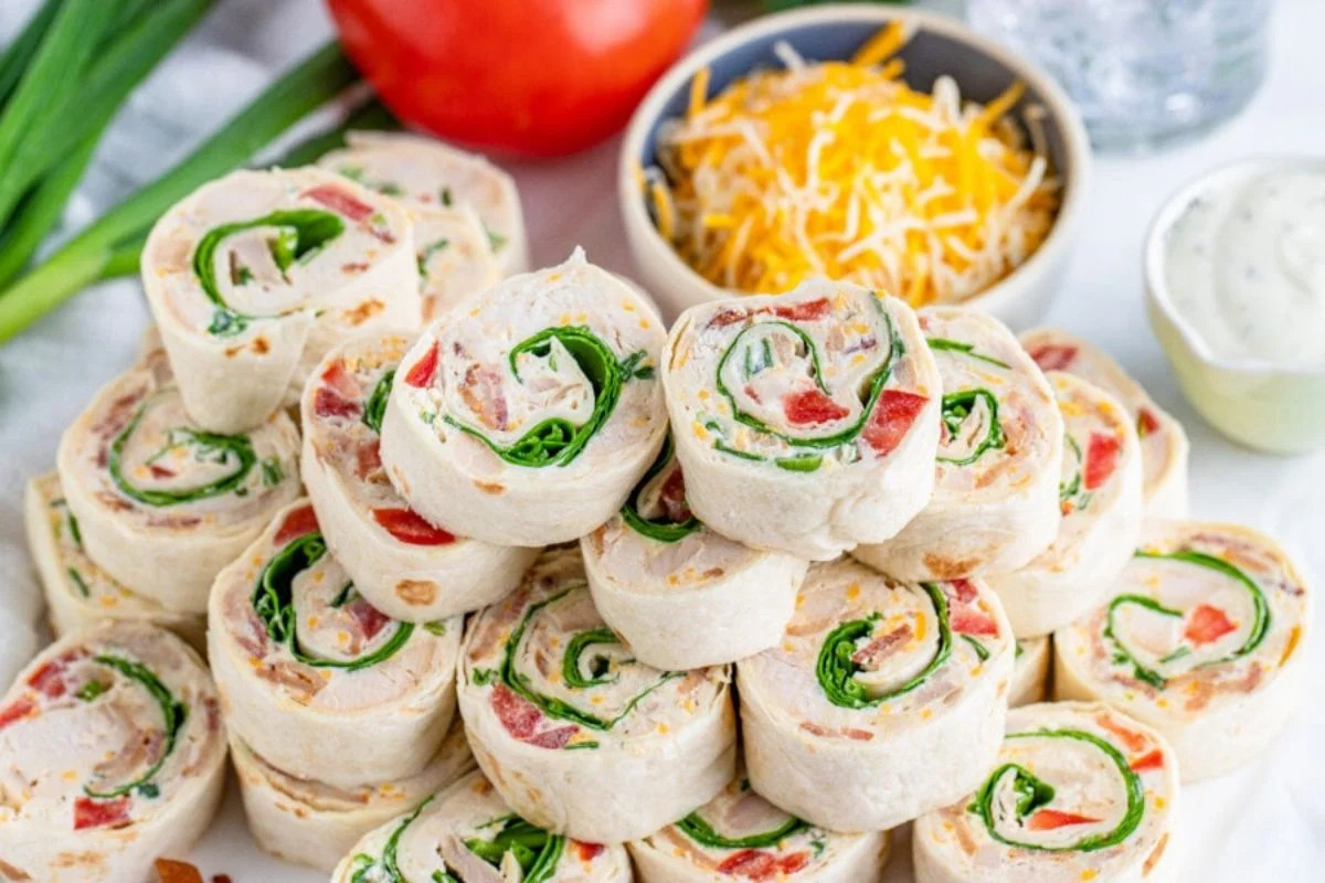 Cheesy Chicken Bacon Ranch Pinwheels. 