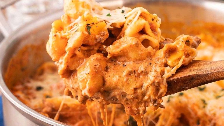 Cheesy Beef Tortellini.