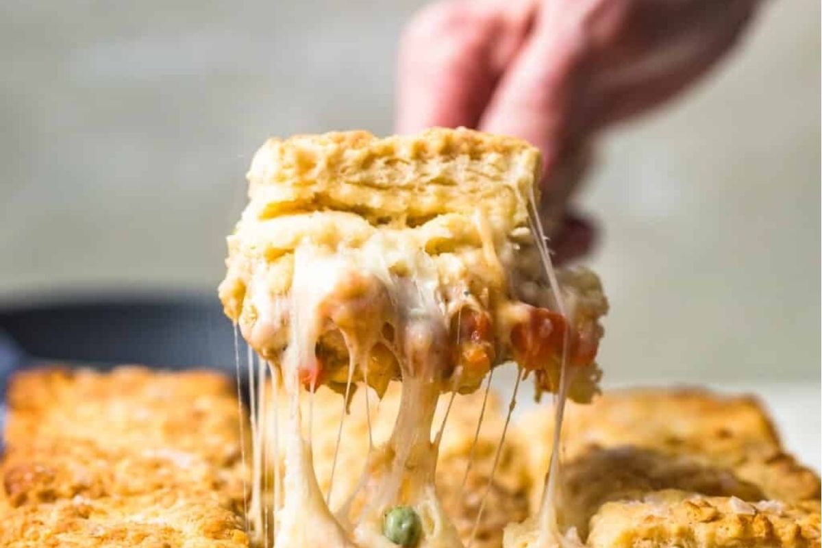 Cheesy Chicken Pot Pie With Biscuit Topping