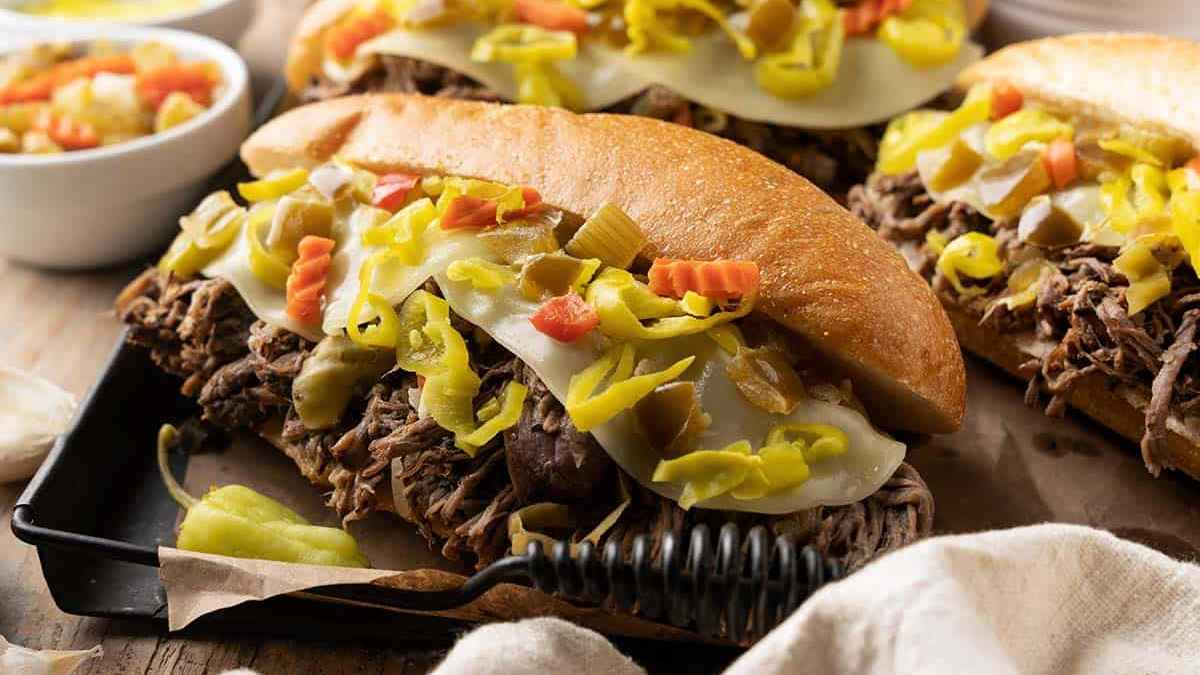 Chicago-Style Slow Cooker Italian Beef Sandwich Recipe. 