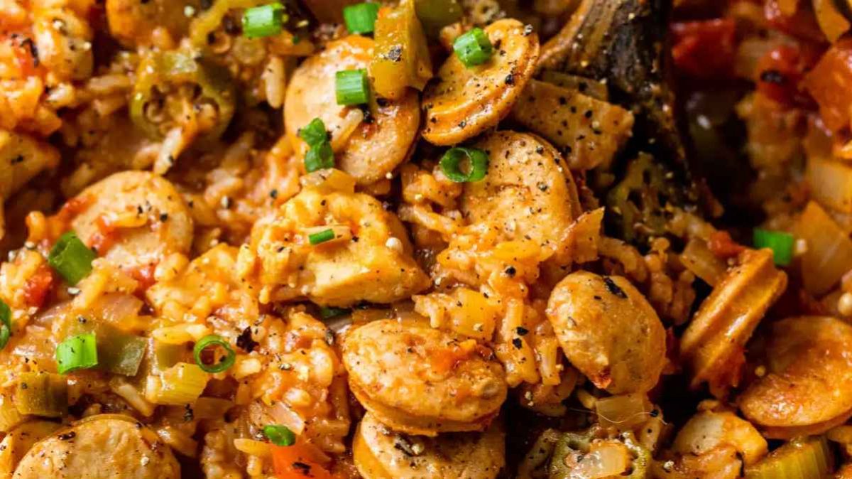 Chicken And Sausage Jambalaya.
