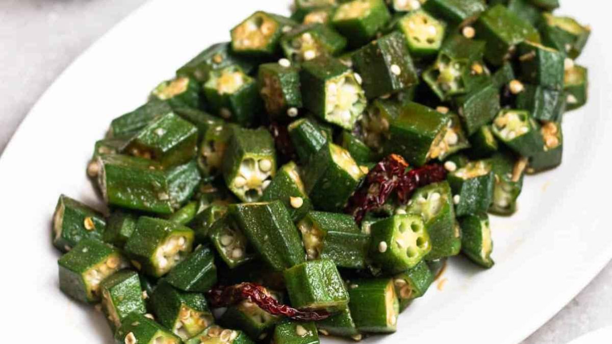 Chinese Okra Stir-fry. 