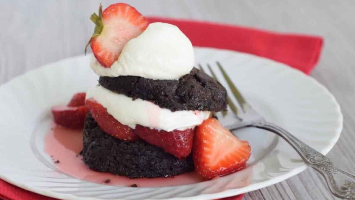 Chocolate Biscuit Strawberry Shortcakes.