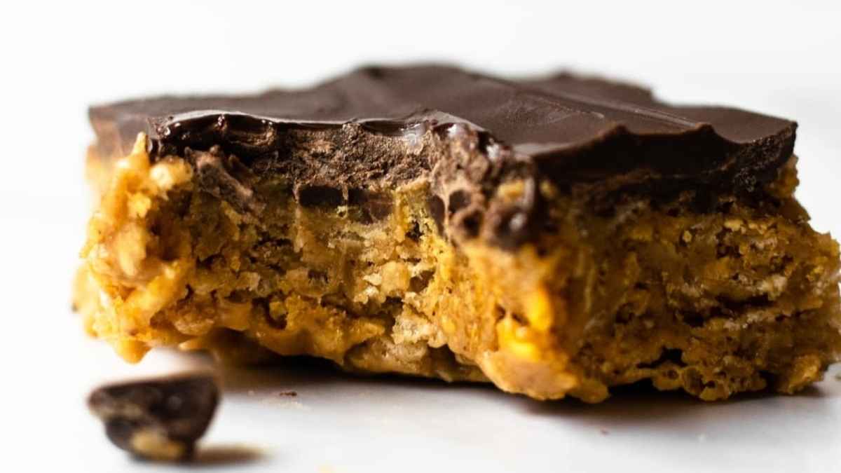 Chocolate Peanut Butter Crunch Bars. 