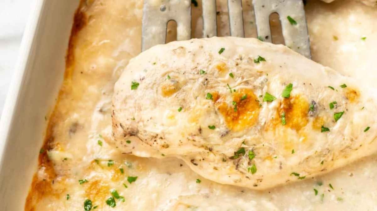 Cream of Mushroom Soup Chicken Bake. 