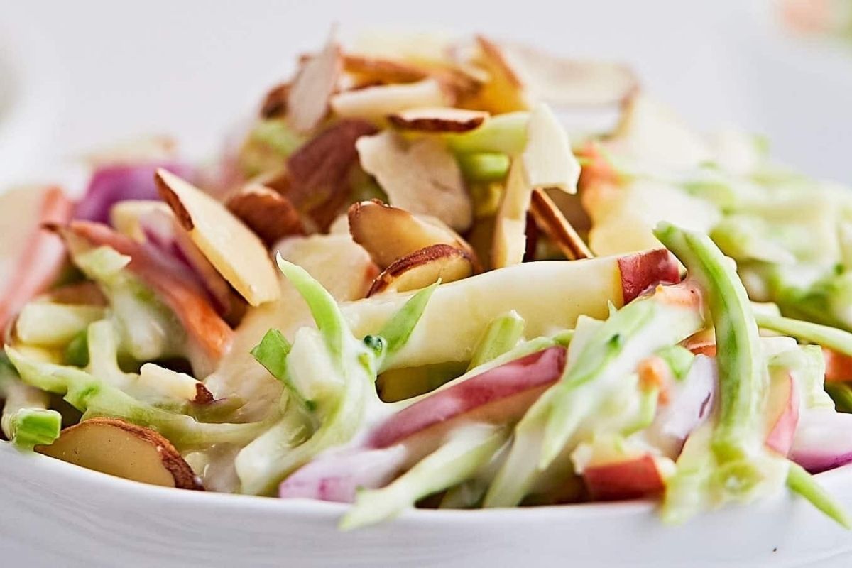 Creamy Broccoli Slaw With Apples And Almonds