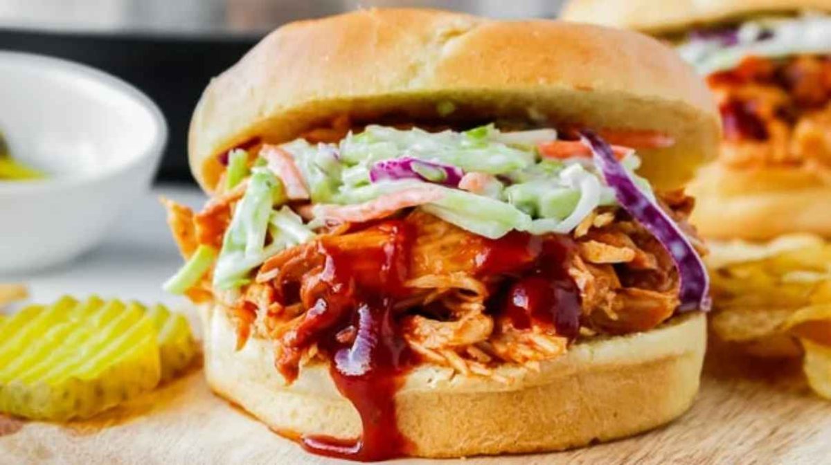 Crockpot BBQ Chicken Sandwiches. 