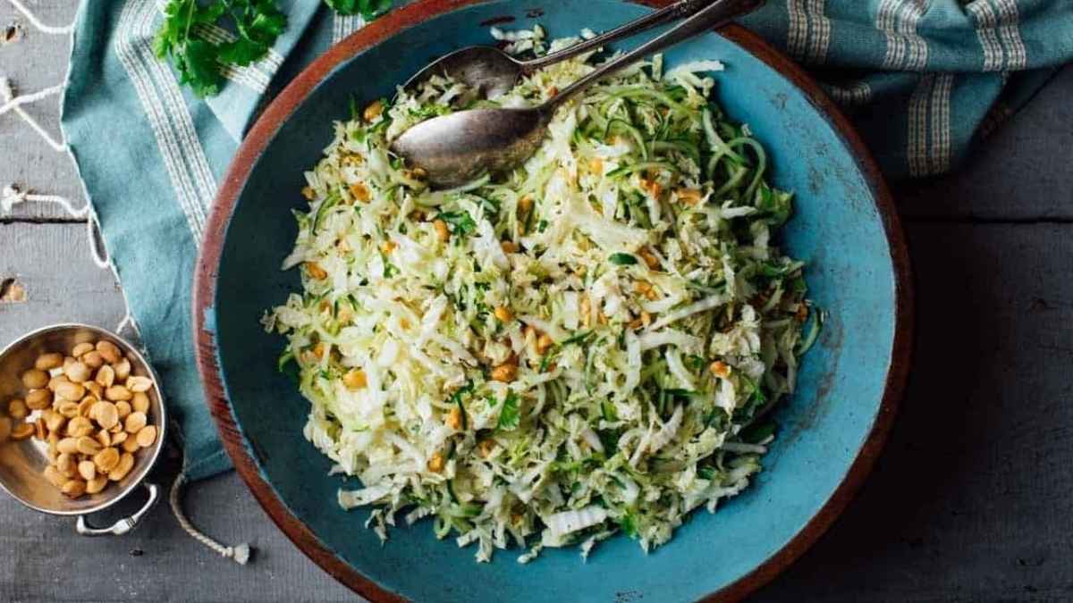 Cucumber And Napa Cabbage Coleslaw. 