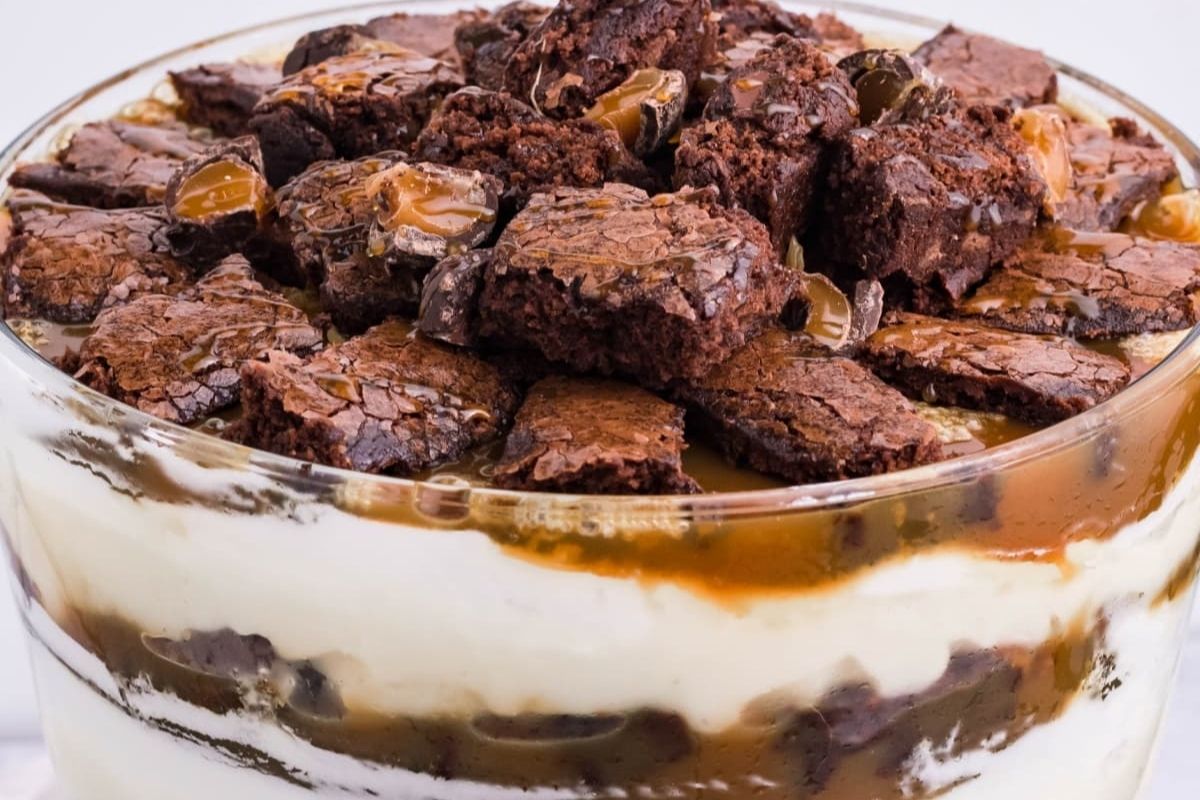 Decadent Caramel Brownie Trifle