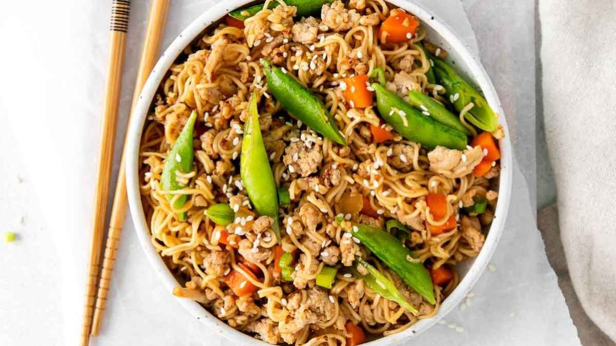 Easy Chicken Ramen Noodle Stir Fry.