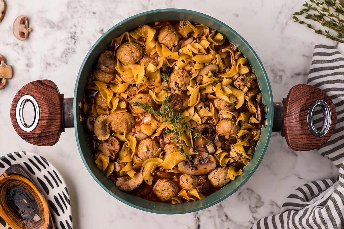 Easy Meatball Stroganoff (One Pot Meal).
