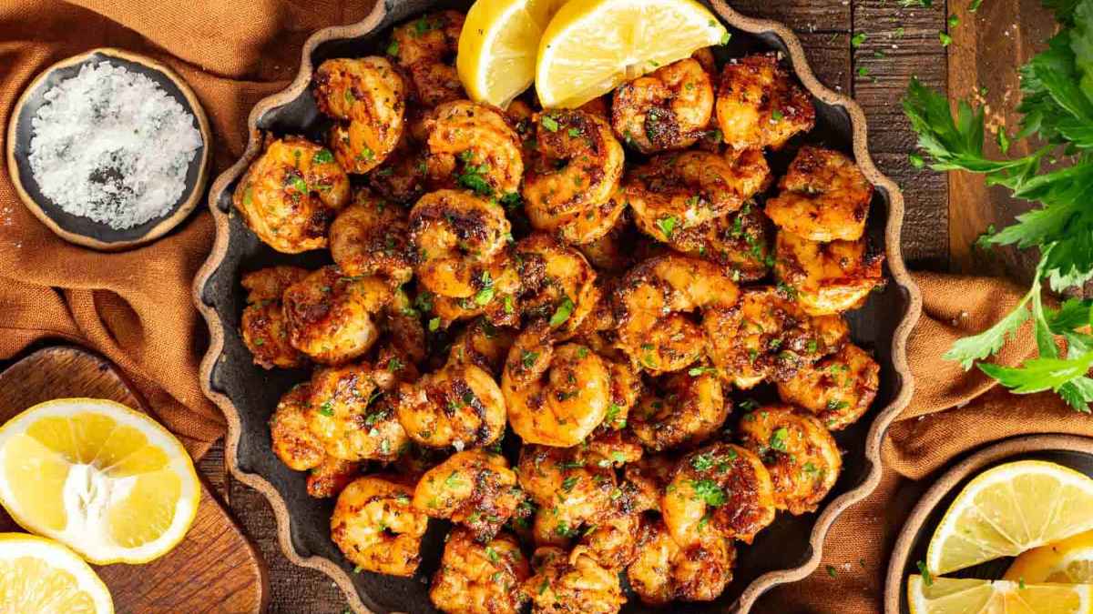 Easy Cajun Blackened Shrimp. 