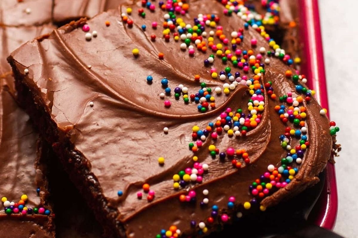 Easy Chocolate Sheet Cake With Fudge Frosting