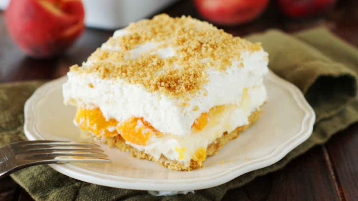 {easy} No-bake Peach Yum Yum.