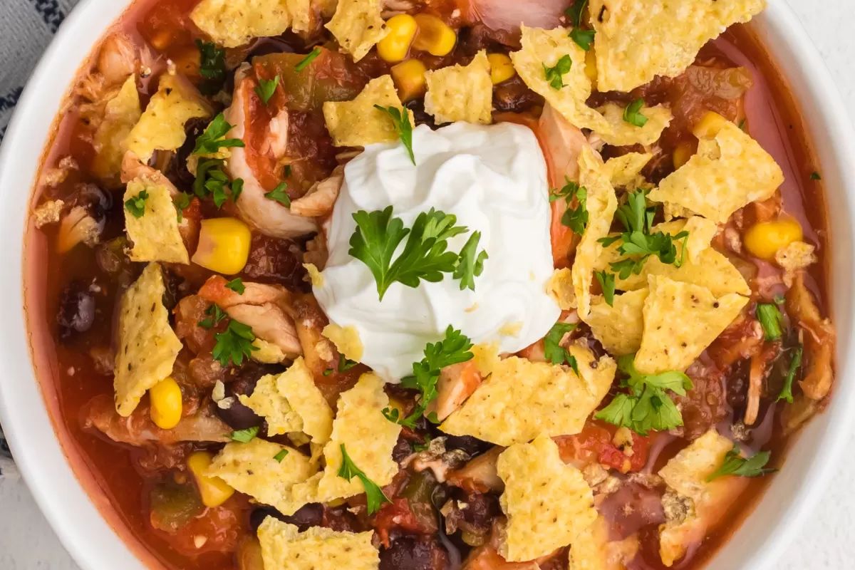 Easy Southwestern Slow Cooker Chicken Tortilla Soup