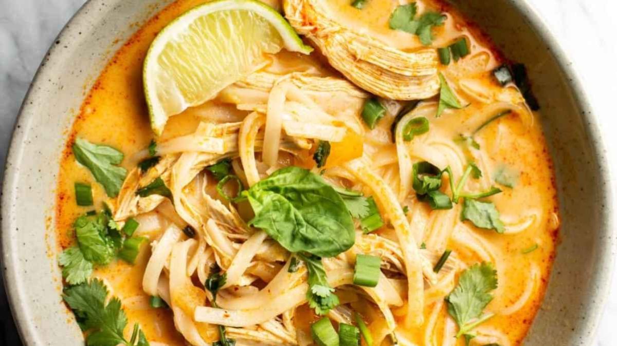 Easy Thai Chicken Curry Soup.
