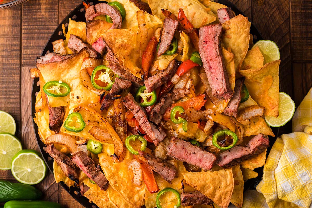 Fajita Nachos with Steak.