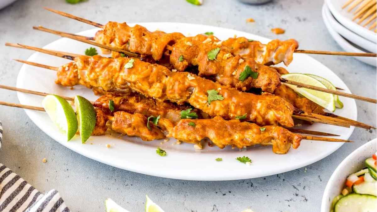 Fast Easy Oven Chicken Satay.