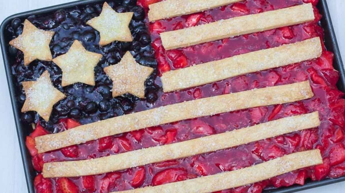 Fourth Of July Flag Slab Pie.