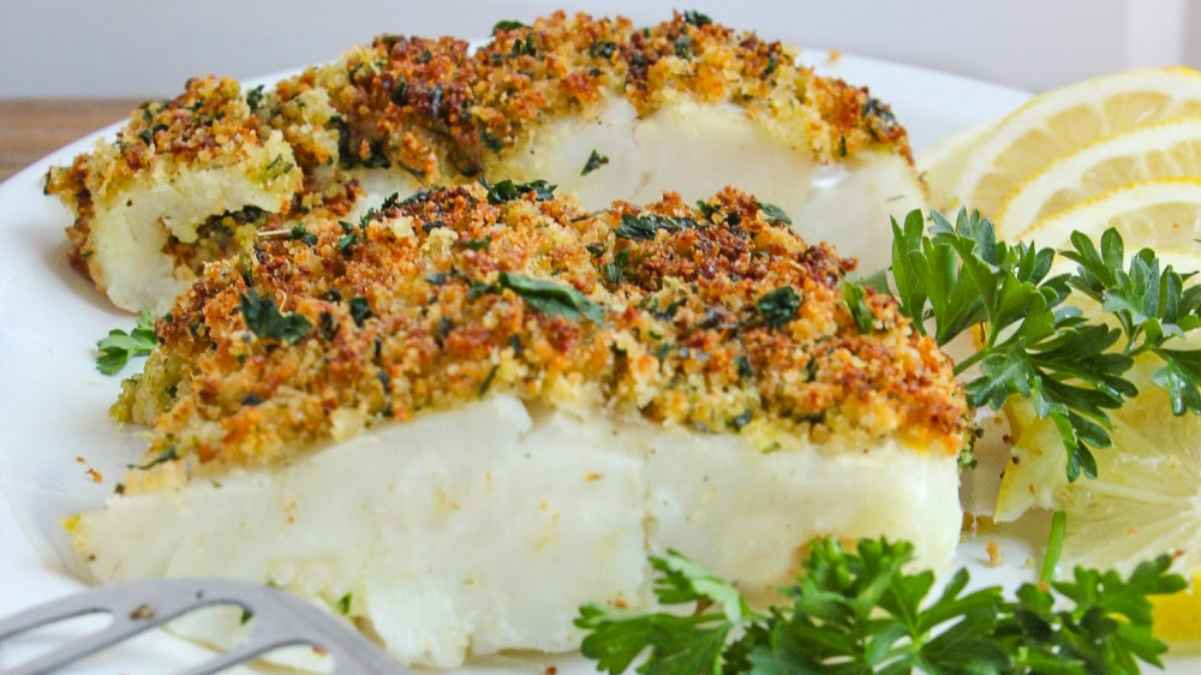 Garlic Parmesan Crusted Cod. 