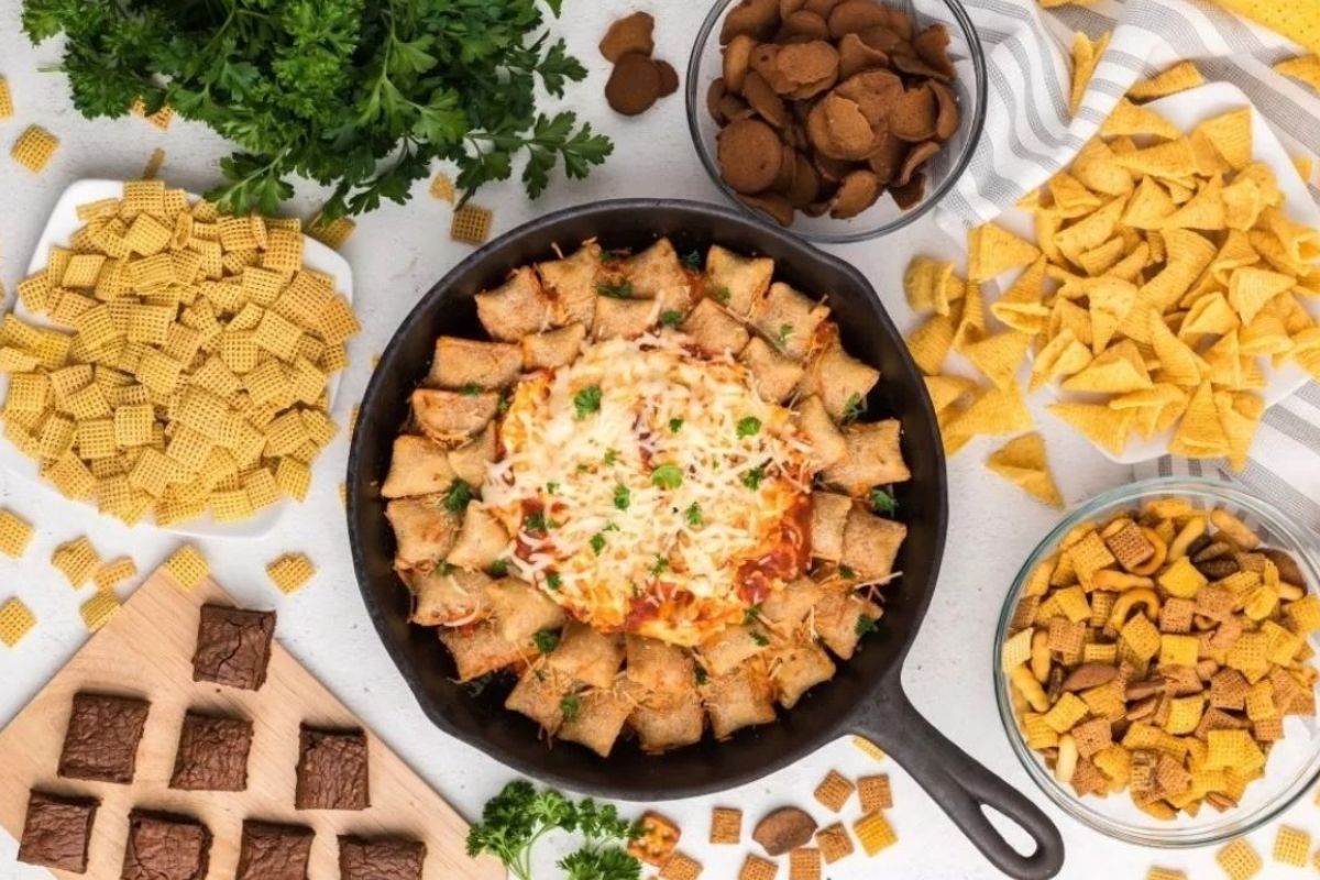 Game Day Pizza Roll Skillet Dip