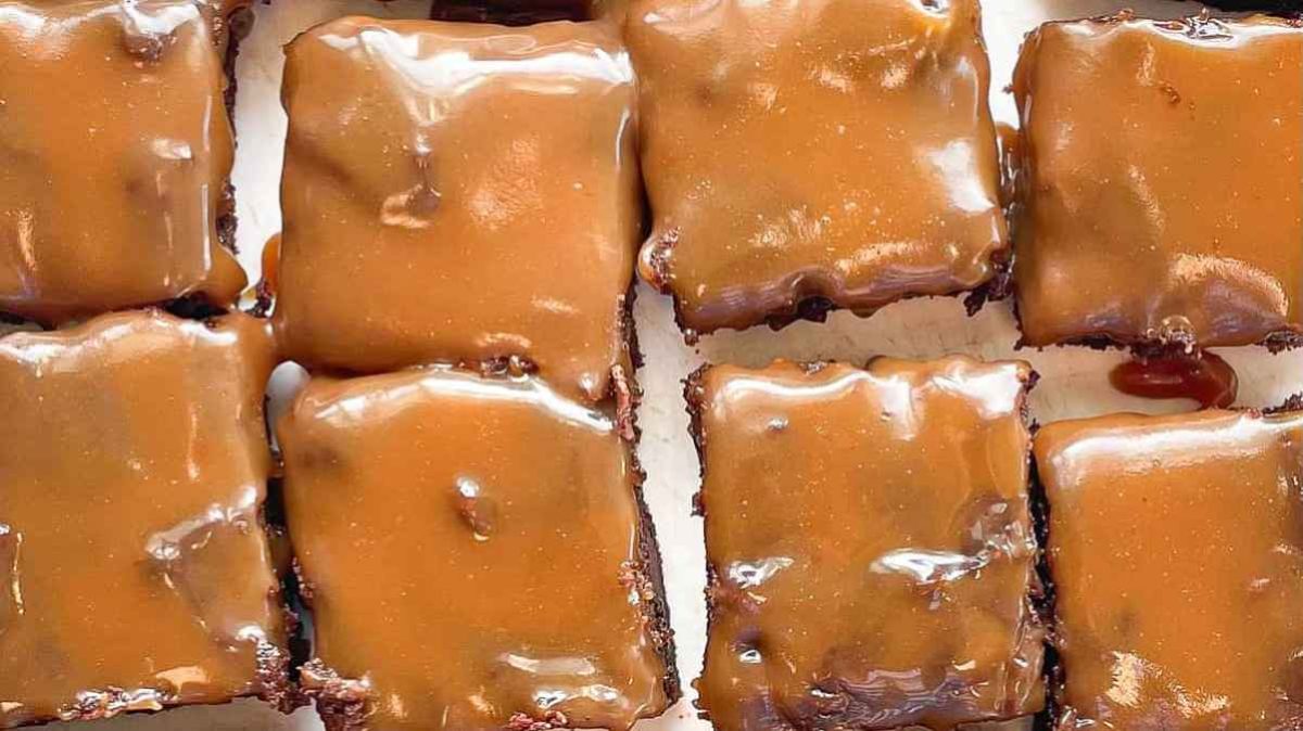 Gooey Caramel Espresso Brownies