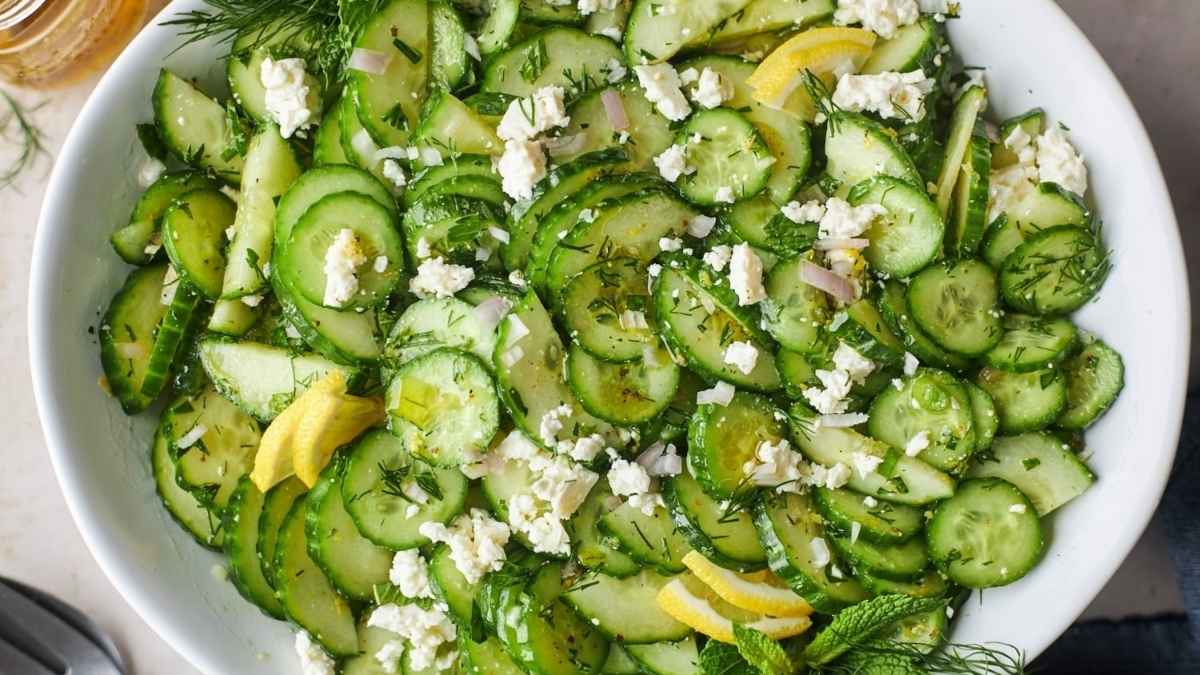 Greek Cucumber Salad. 