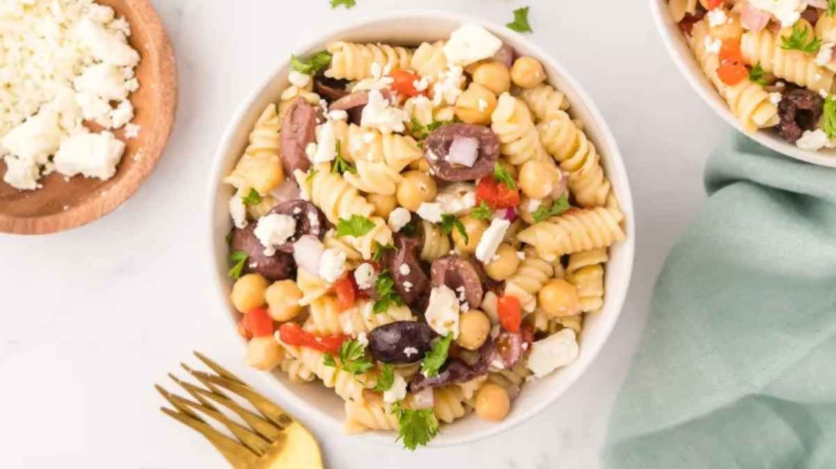 Greek Pasta Salad. 