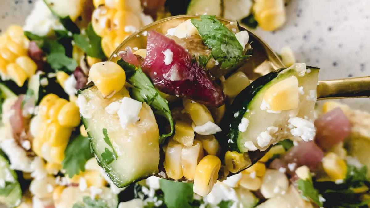 Grilled Corn And Zucchini Salad.