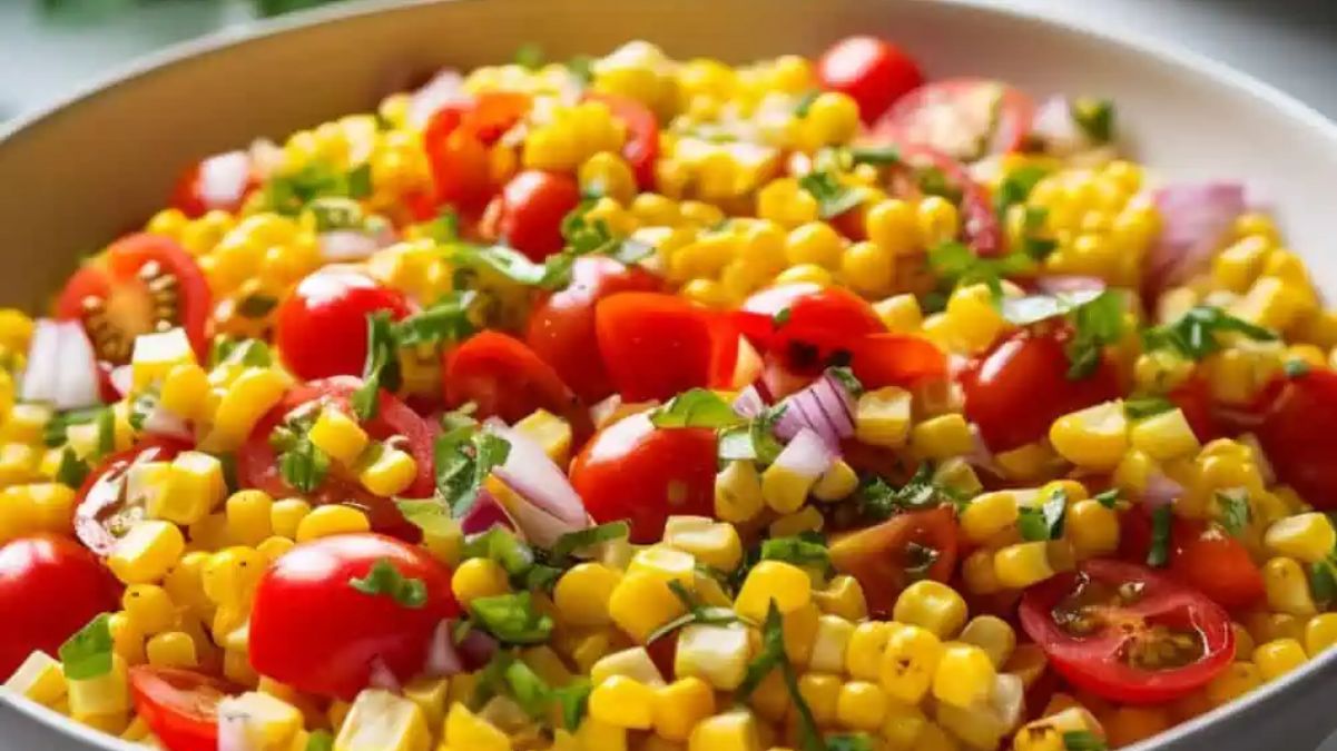 Grilled Corn Salad With Tomatoes.
