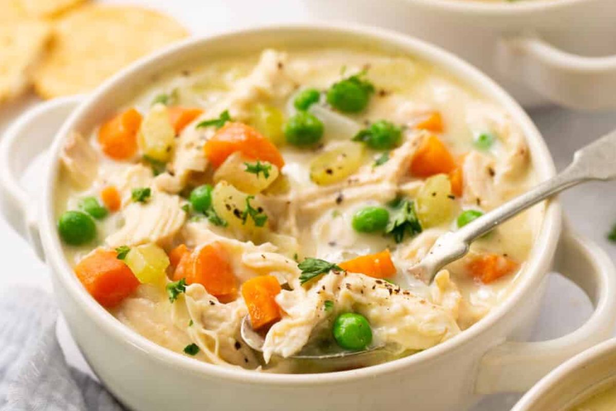 Healthy Chicken Pot Pie Soup One Pot Dairy Free