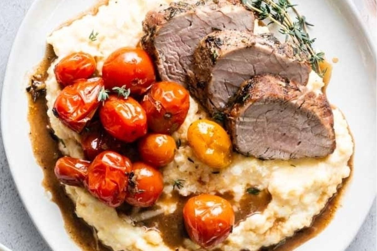 Herb Crusted Pork Tenderloin With Creamy Polenta 1