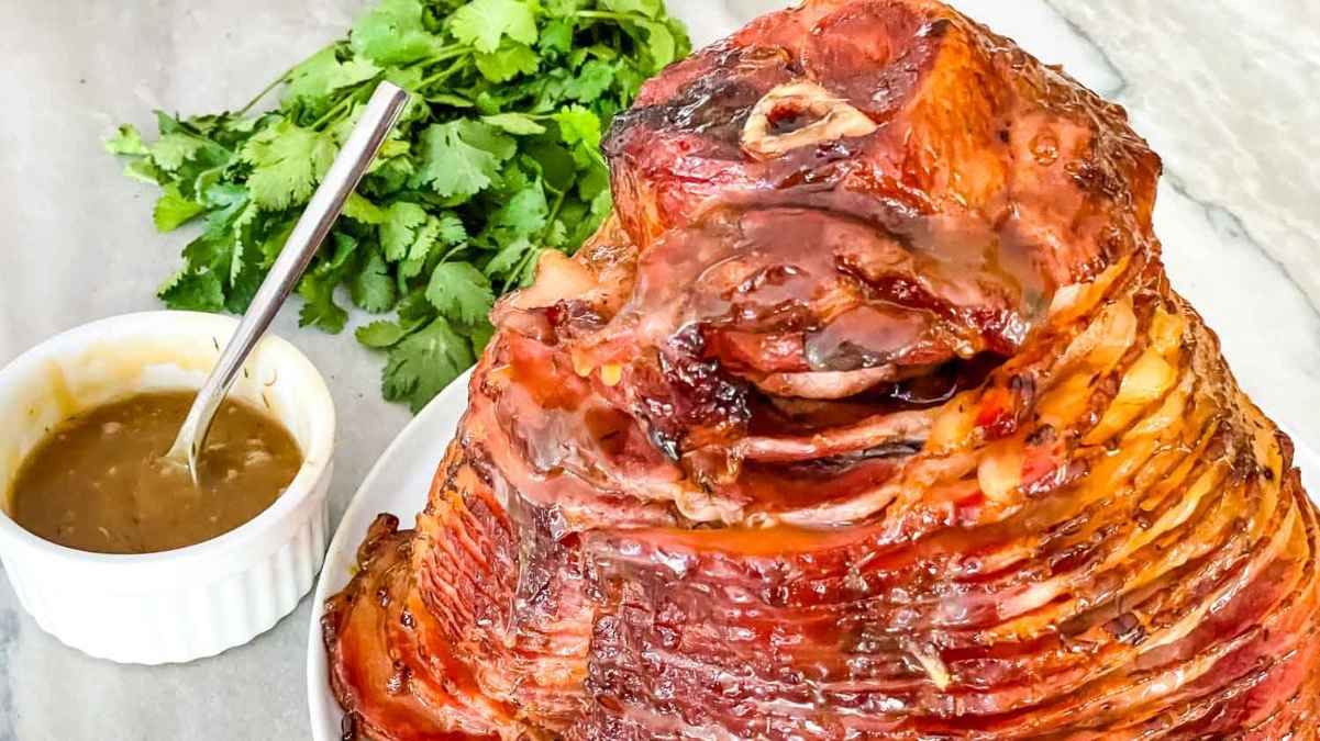 Honey Mustard Glazed Spiral Ham.