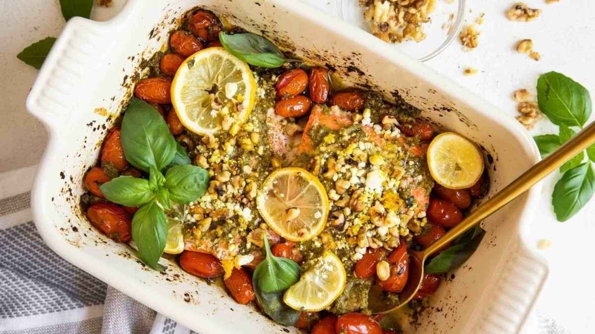 Lemon Basil Pesto Salmon.
