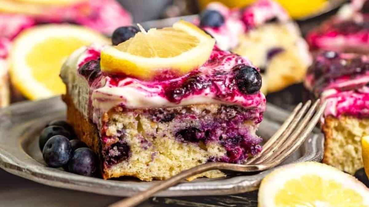 Lemon Blueberry Sheet Cake.
