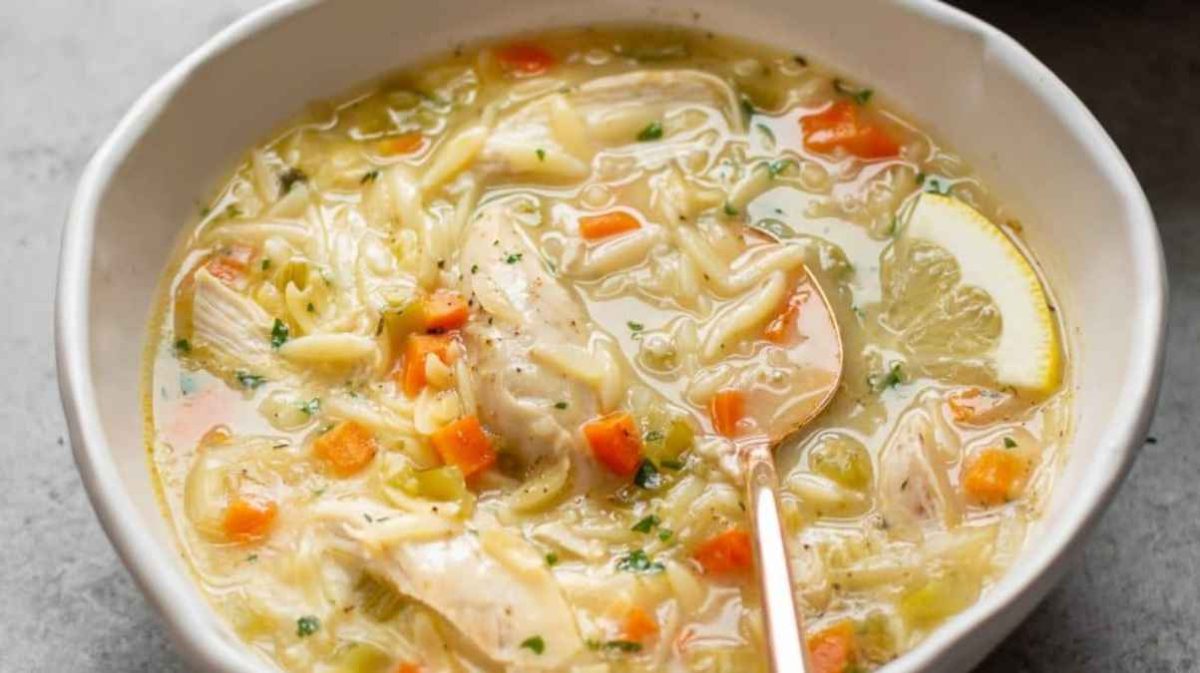 Lemon Chicken Orzo Soup. 