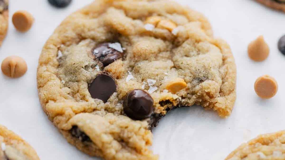 Loaded Butterscotch Chocolate Chip Cookies With Toffee. 