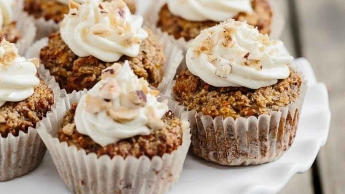 Maple Sweetened Carrot Coconut Cupcakes.