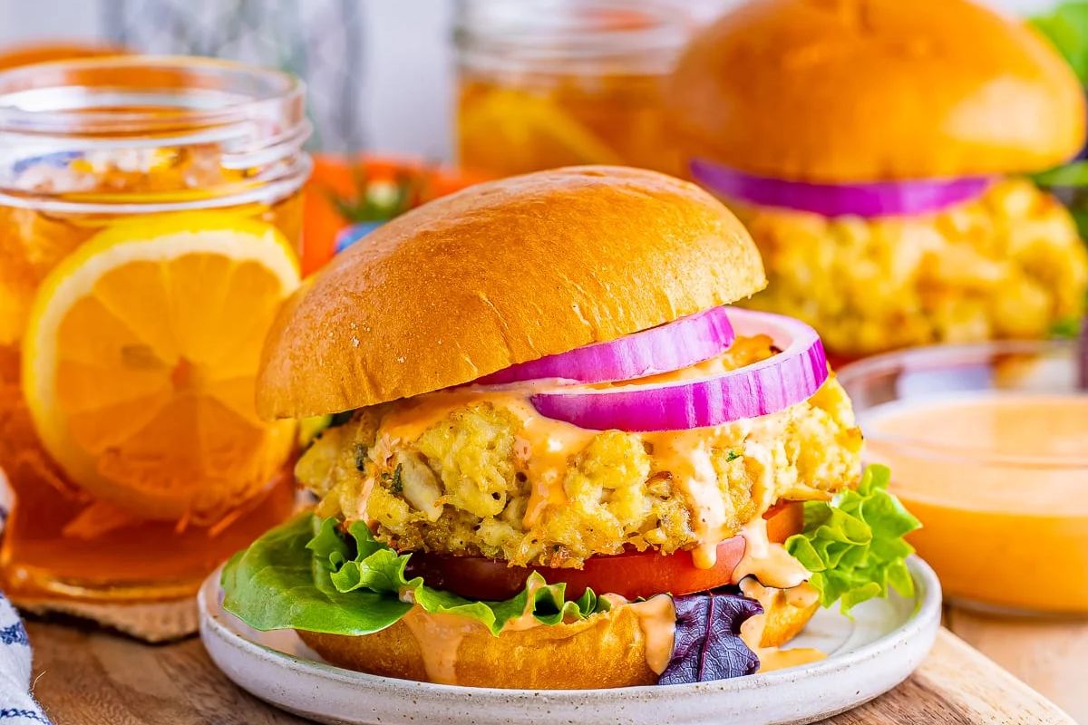 Maryland Lump Crab Cakes Sandwich With Old Bay