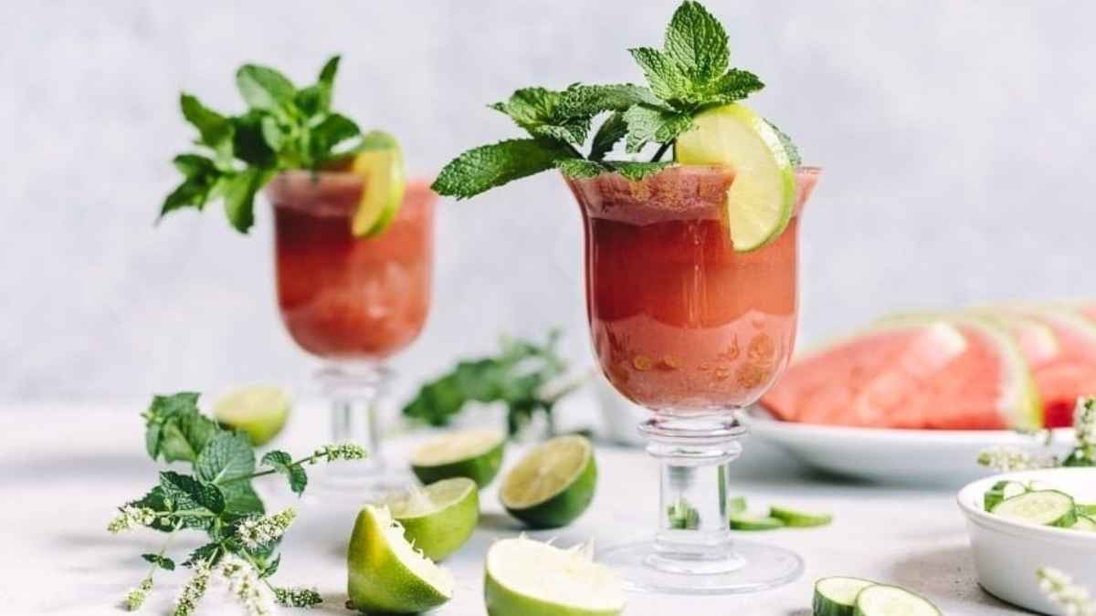 Minty Watermelon Cucumber Smoothie.