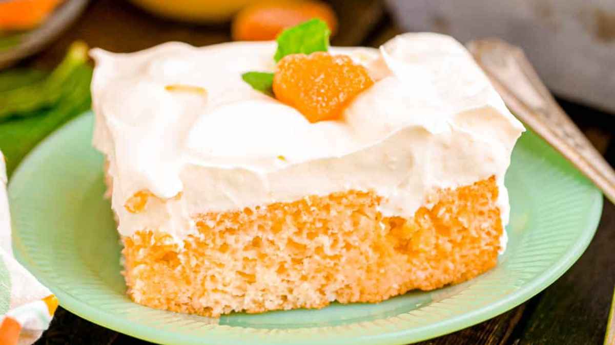Orange Creamsicle Poke Cake.