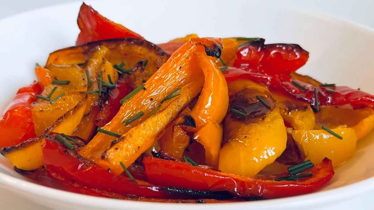 Oven Roasted Bell Peppers Recipe. 