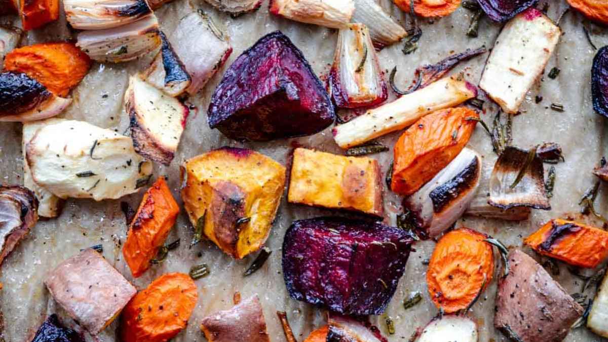 Oven Roasted Root Vegetables. 