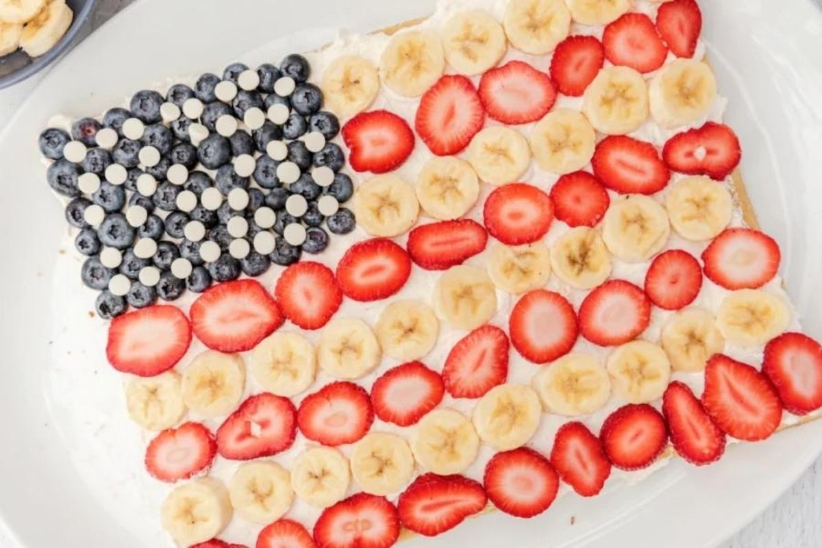 Flag on platter.