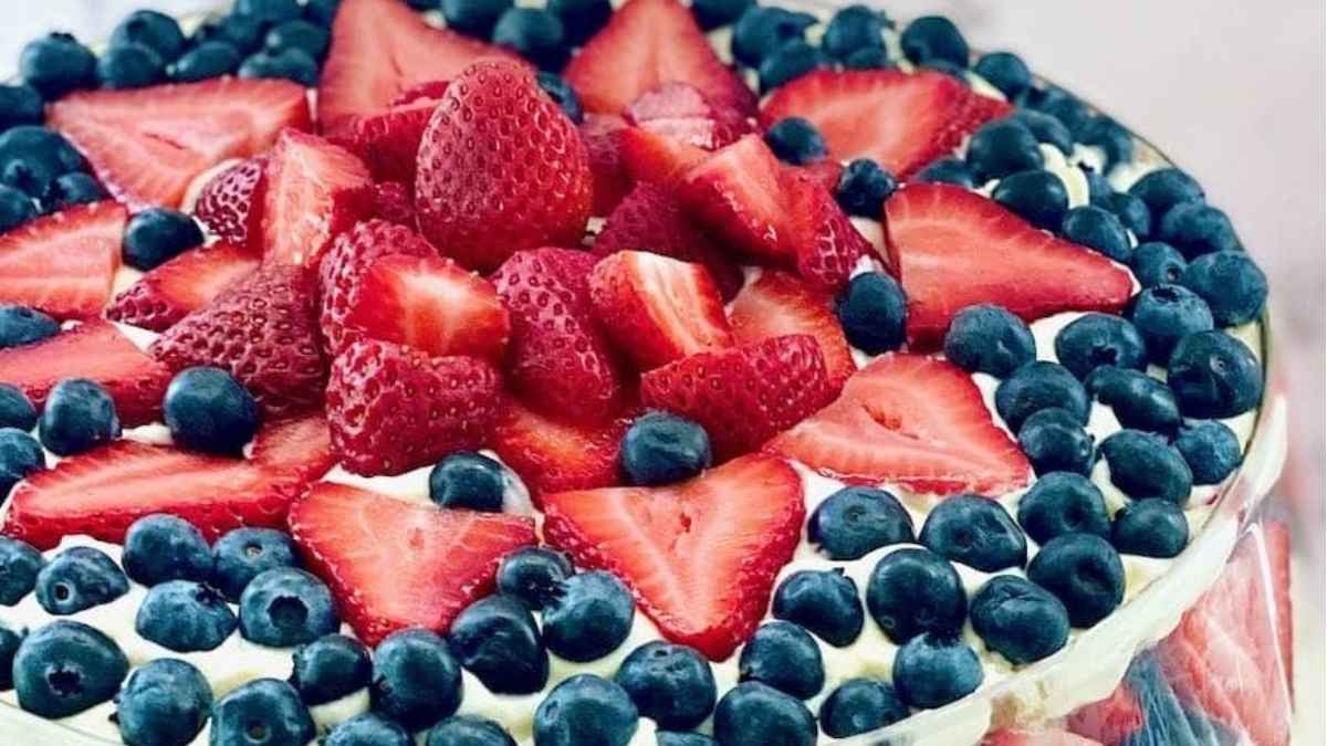 Patriotic Berry Trifle. 