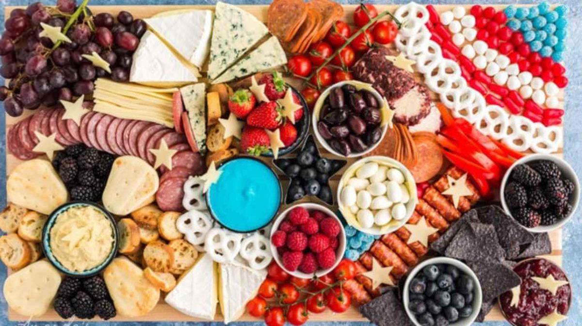 Patriotic Charcuterie Board. 